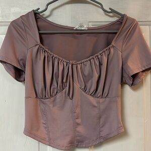Live in the Moment Purple Scrunch Crop Top